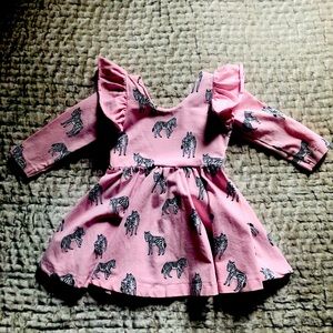 Monica and Andy Organic Cotton Ruffle Sleeve Dress 12-18 Months